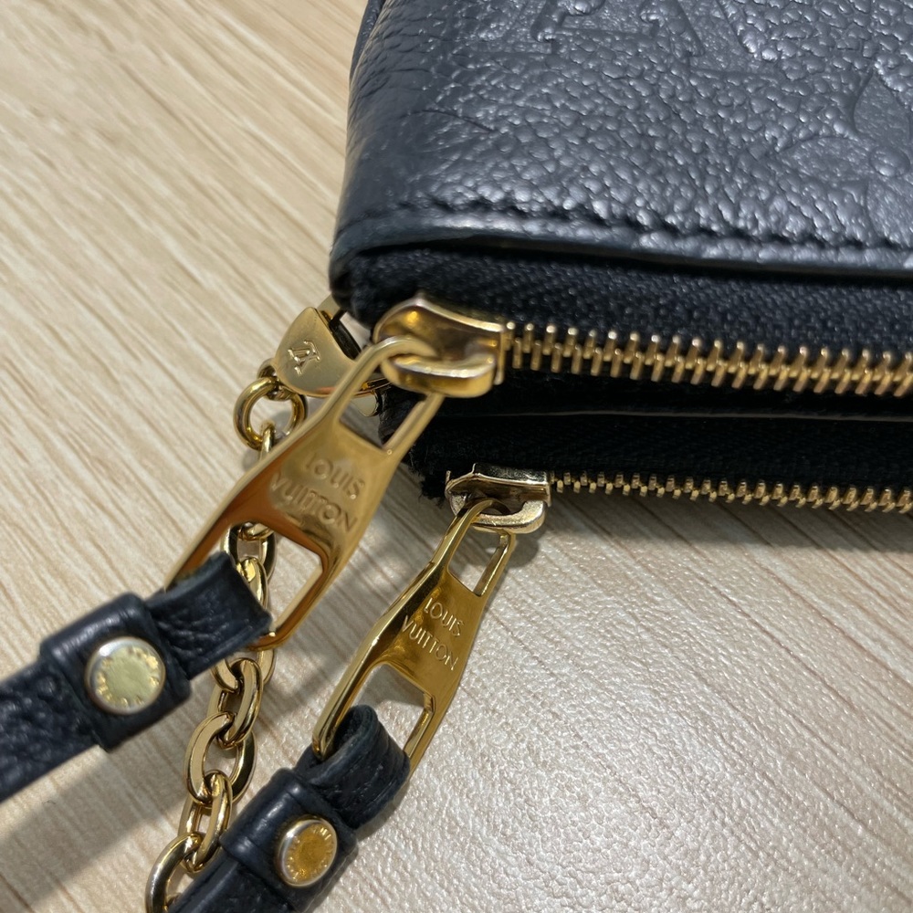 Louis Vuitton Black Embossed Clutch with Gold Chain - Picture 9 of 11